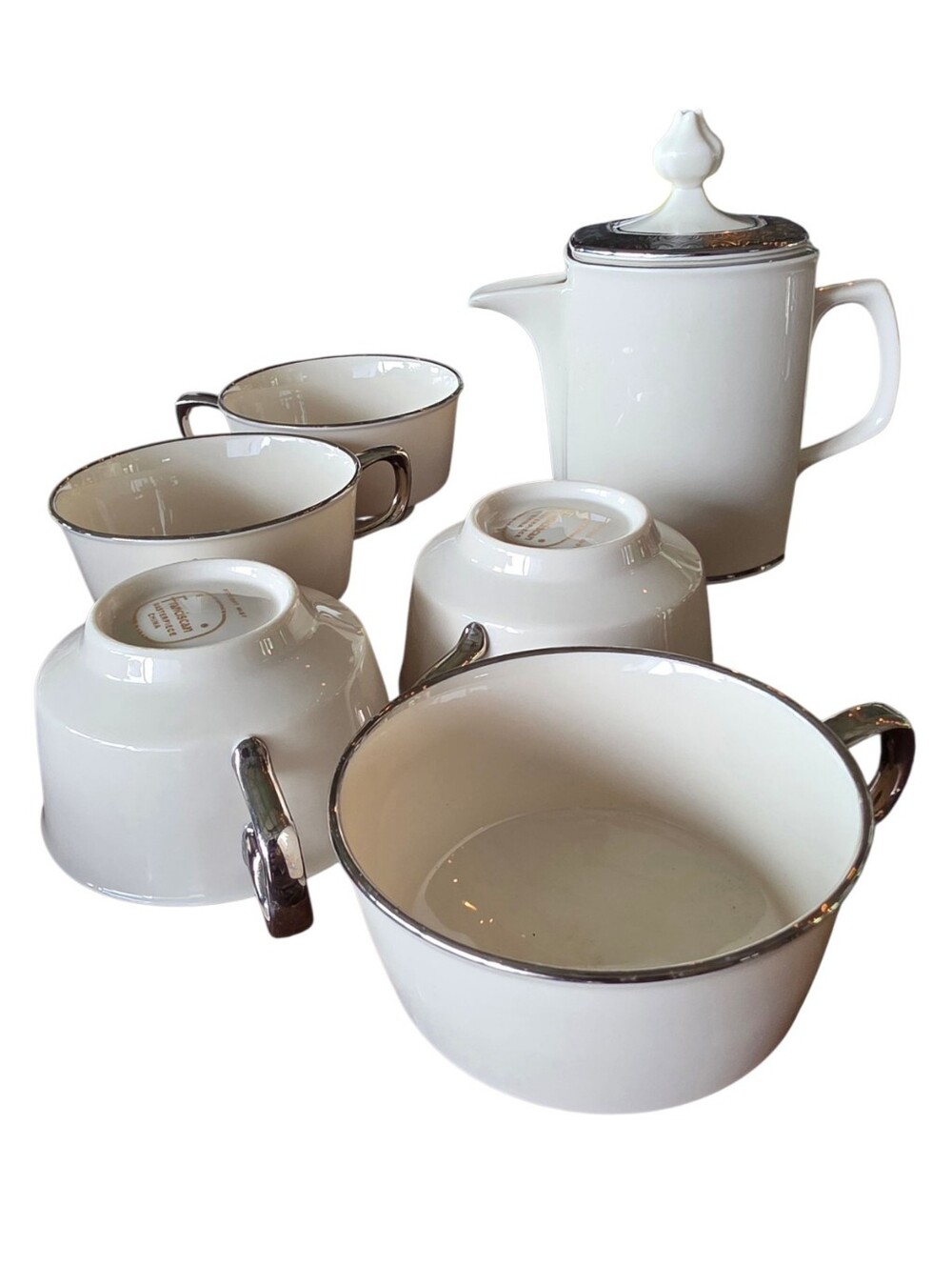 RARE Near-Mint Franciscan Masterpiece "Midnight Mist" Tea Set - 6 Piece Lot